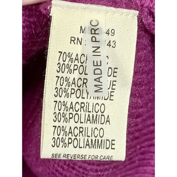 FRNCH V-Neck Women’s Ribbed Knit Pullover Sweater Fuschia Size M/L - Picture 7 of 9